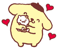 pompompurin hugging muffin the hamster